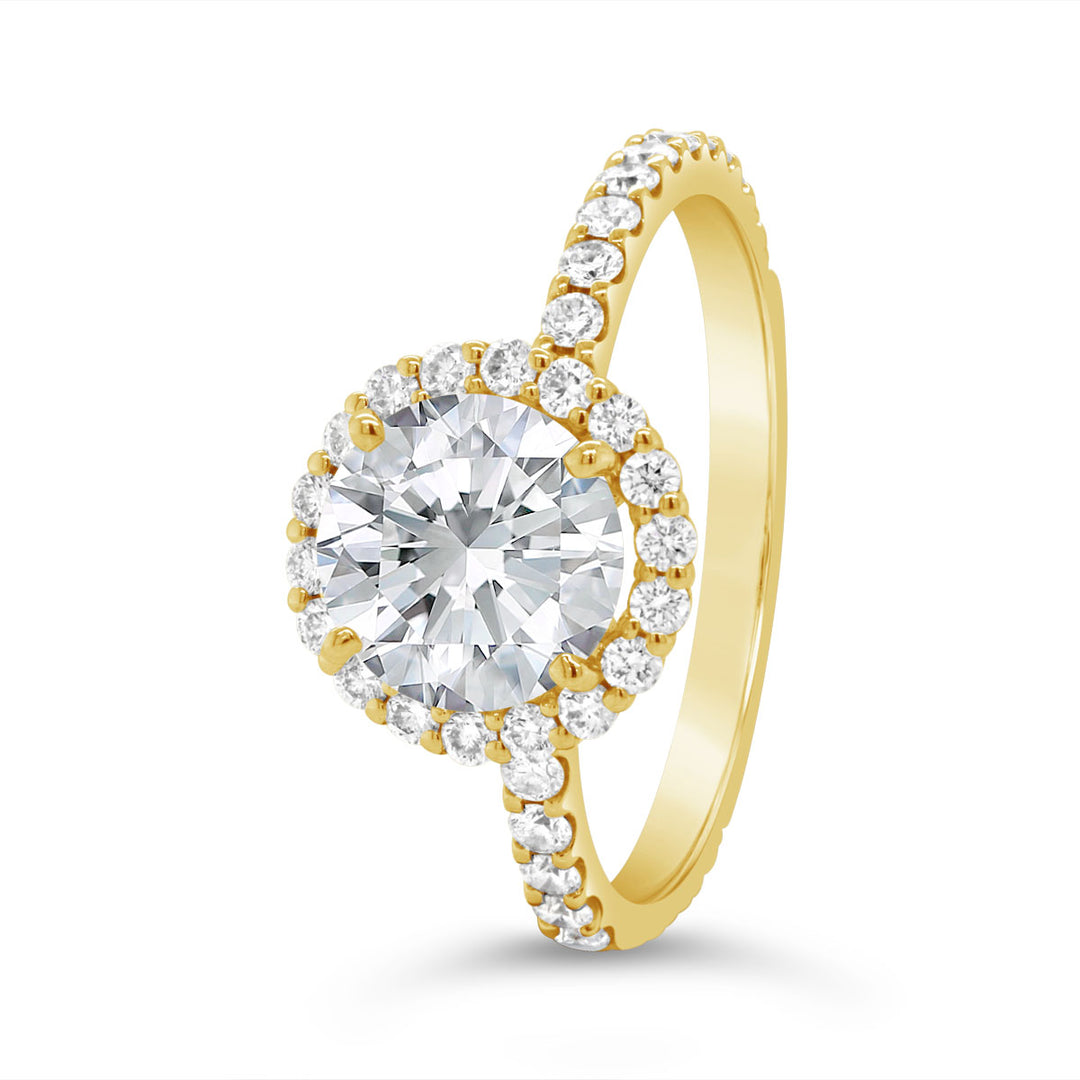 Three Quarter Way Set Halo Diamond Engagement Ring - YJA9764R
