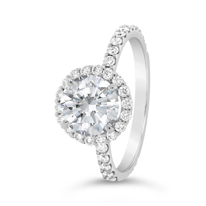 Three Quarter Way Set Halo Diamond Engagement Ring - YJA9764R