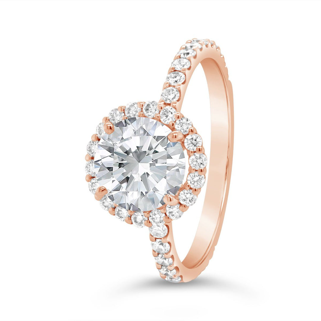 Three Quarter Way Set Halo Diamond Engagement Ring - YJA9764R
