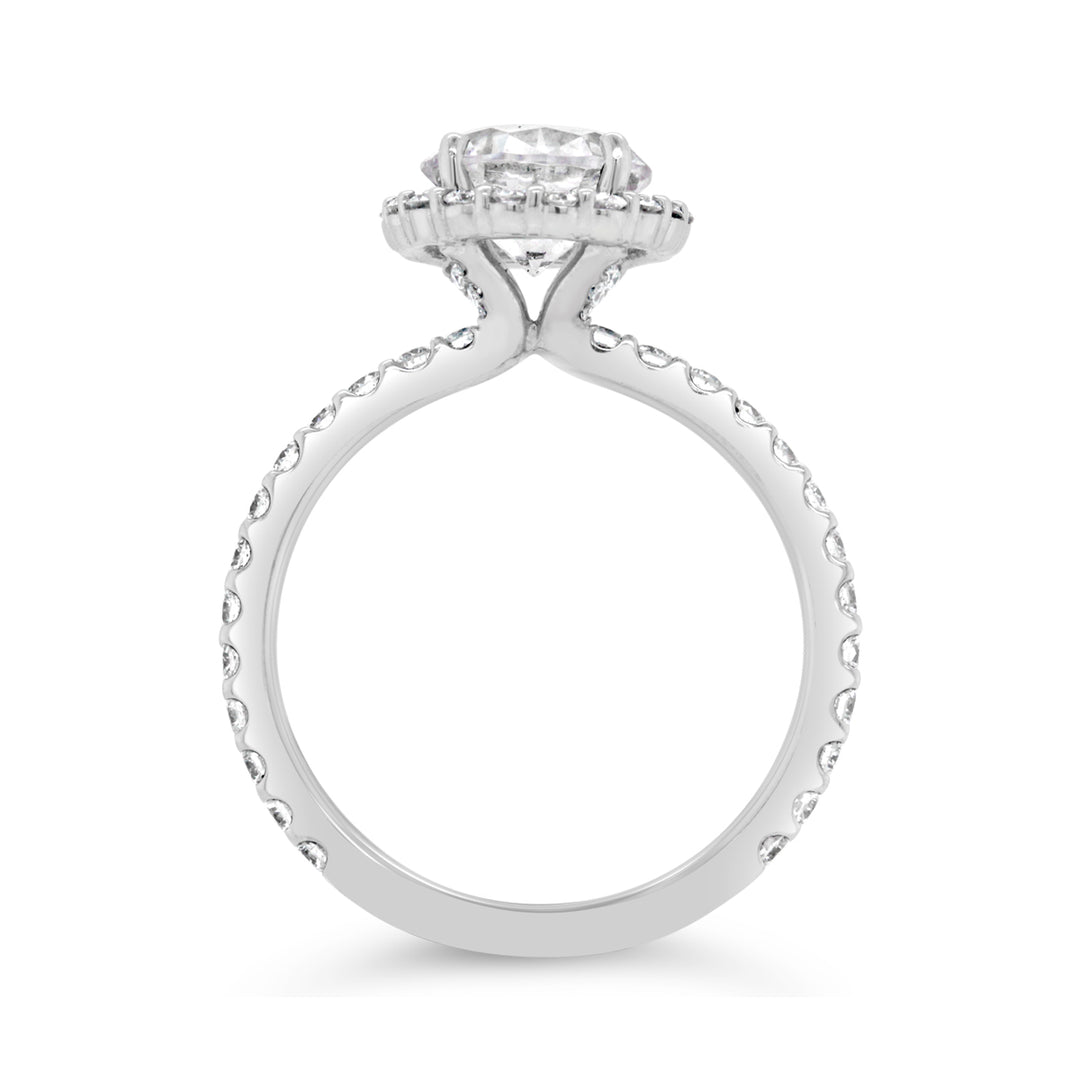 Three Quarter Way Set Halo Diamond Engagement Ring - YJA9764R