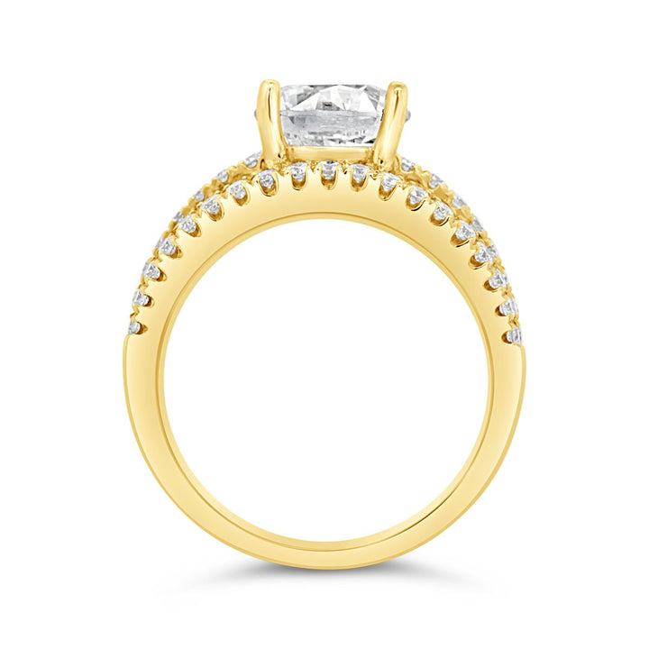 Wide Band Diamond Engagement Ring - GR0411