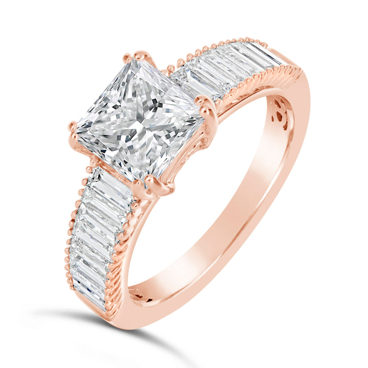 Modern Baguette Diamond Engagement Ring