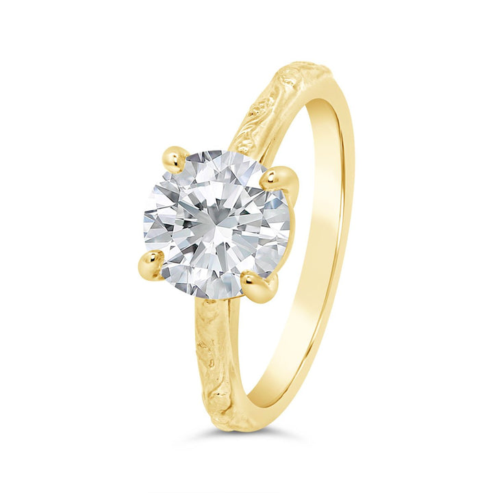 Flower Solitaire Engagement ring - 126409-RD - The Diamond Guys