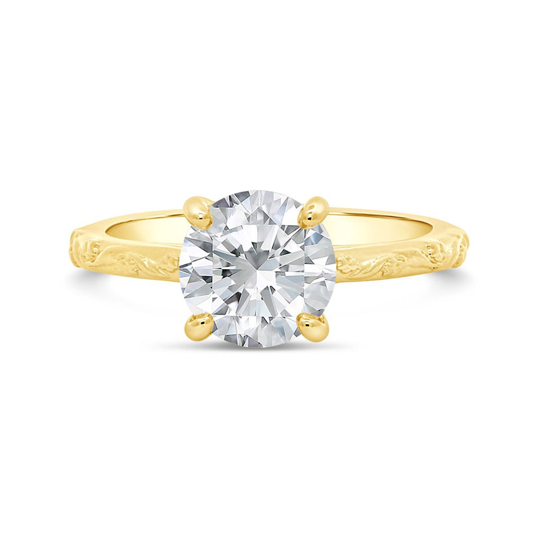 Flower Solitaire Engagement ring - 126409-RD - The Diamond Guys