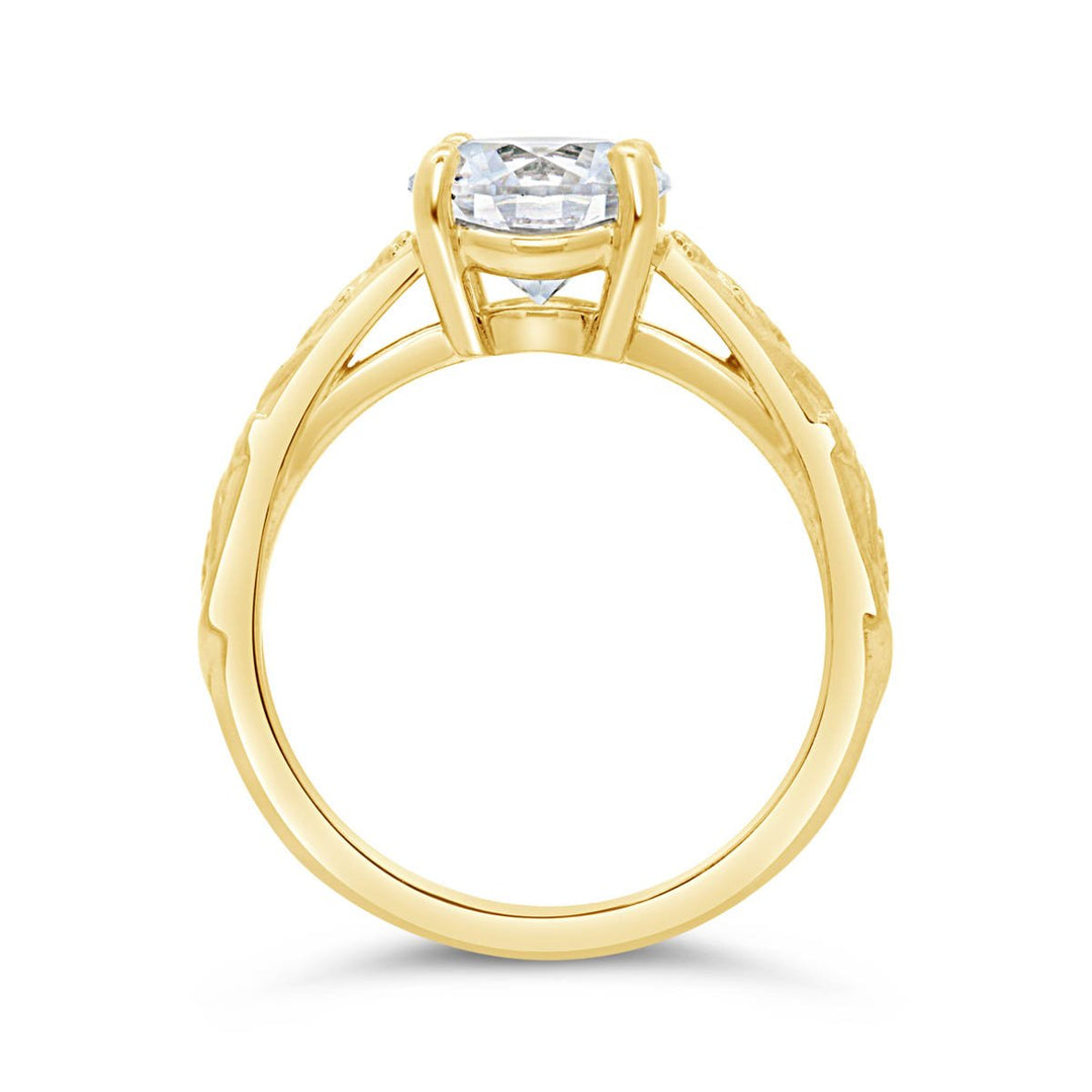 Flower Solitaire Engagement ring - 126409-RD - The Diamond Guys