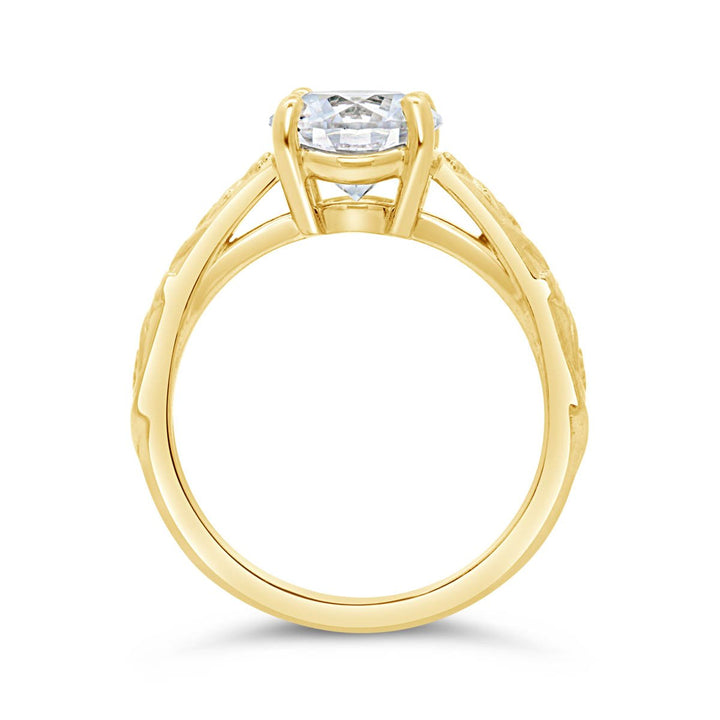 Flower Solitaire Engagement ring - 126409-RD - The Diamond Guys