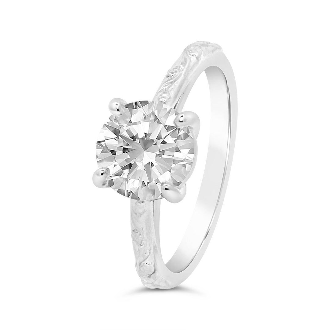 Flower Solitaire Engagement ring - 126409-RD - The Diamond Guys