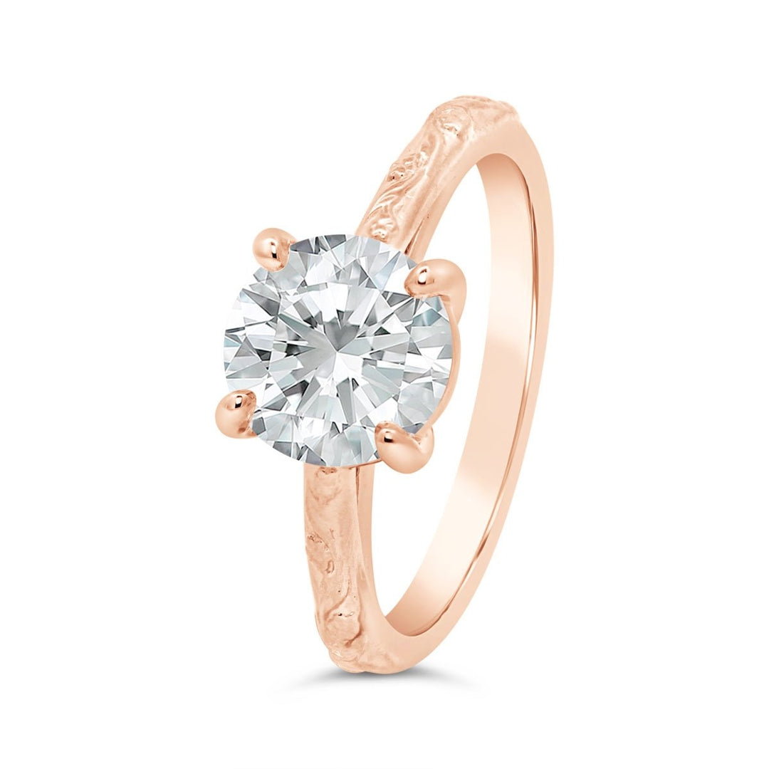 Flower Solitaire Engagement ring - 126409-RD - The Diamond Guys