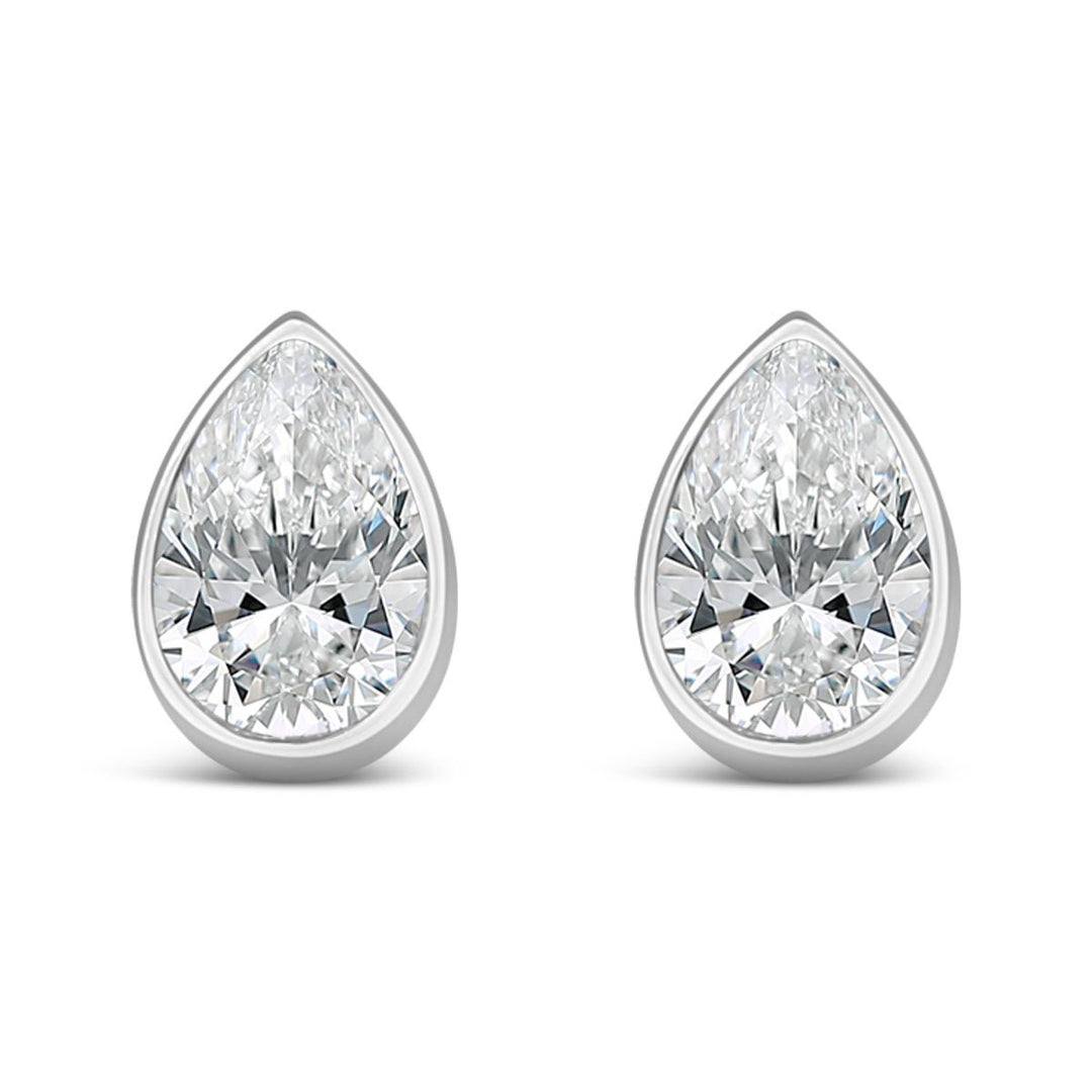 Bezel Set Lab Grown Diamond Stud Earrings - The Diamond Guys