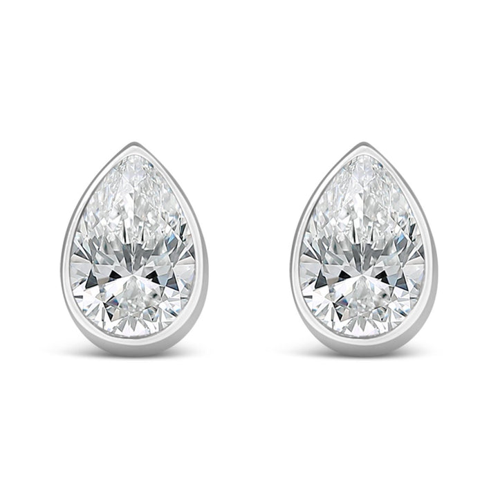 Bezel Set Lab Grown Diamond Stud Earrings - The Diamond Guys