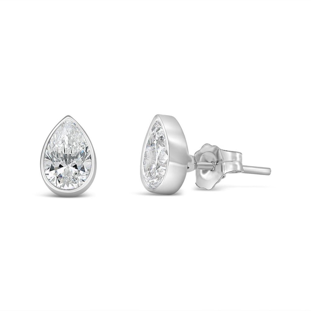 Bezel Set Lab Grown Diamond Stud Earrings - The Diamond Guys
