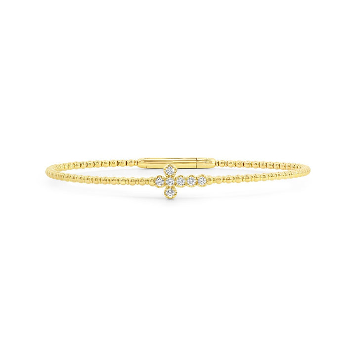 Beads Diamond Cross Bangle  - BG357 - The Diamond Guys