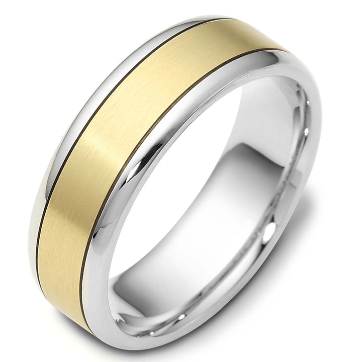 Men's Two Tone Gold Wedding Band - 1645 - The Diamond Guys