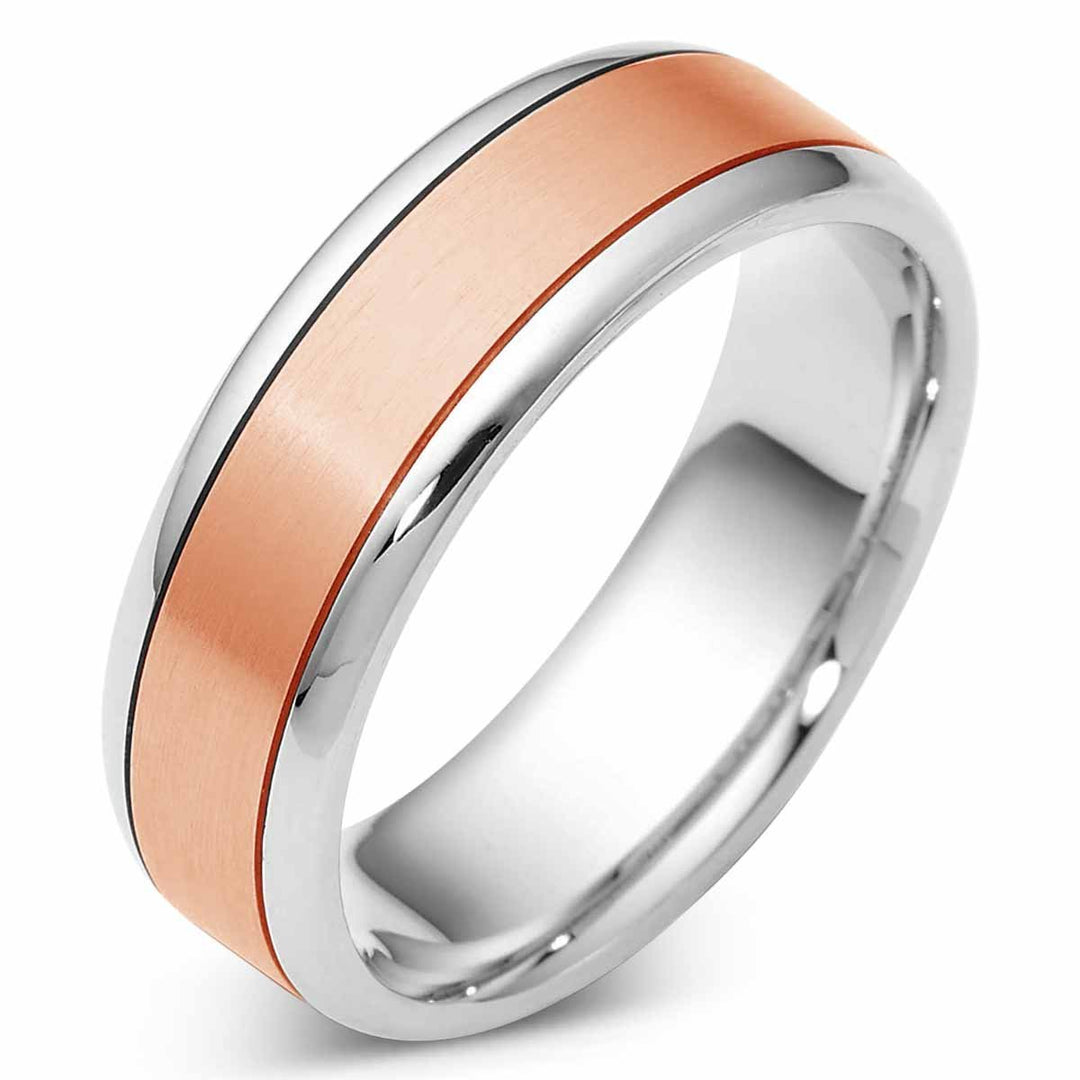 Men's Two Tone Gold Wedding Band - 1645 - The Diamond Guys