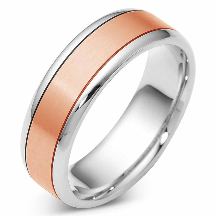 Men's Two Tone Gold Wedding Band - 1645 - The Diamond Guys