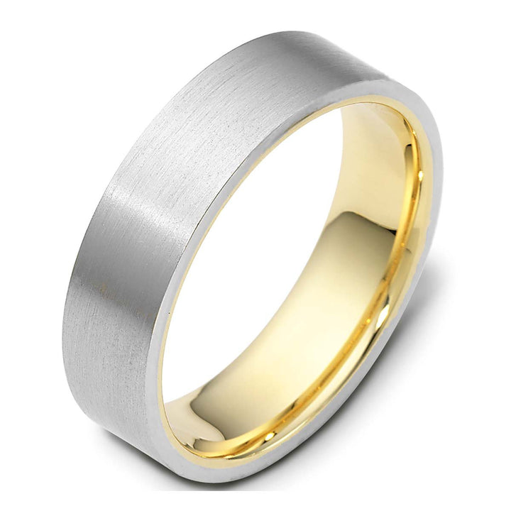 Men's Traditional Two Tone Gold Wedding Band - 1899