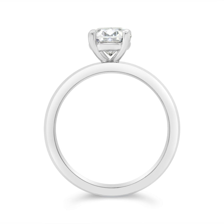 Wide Band Solitaire Diamond Engagement Ring - YJC5141R