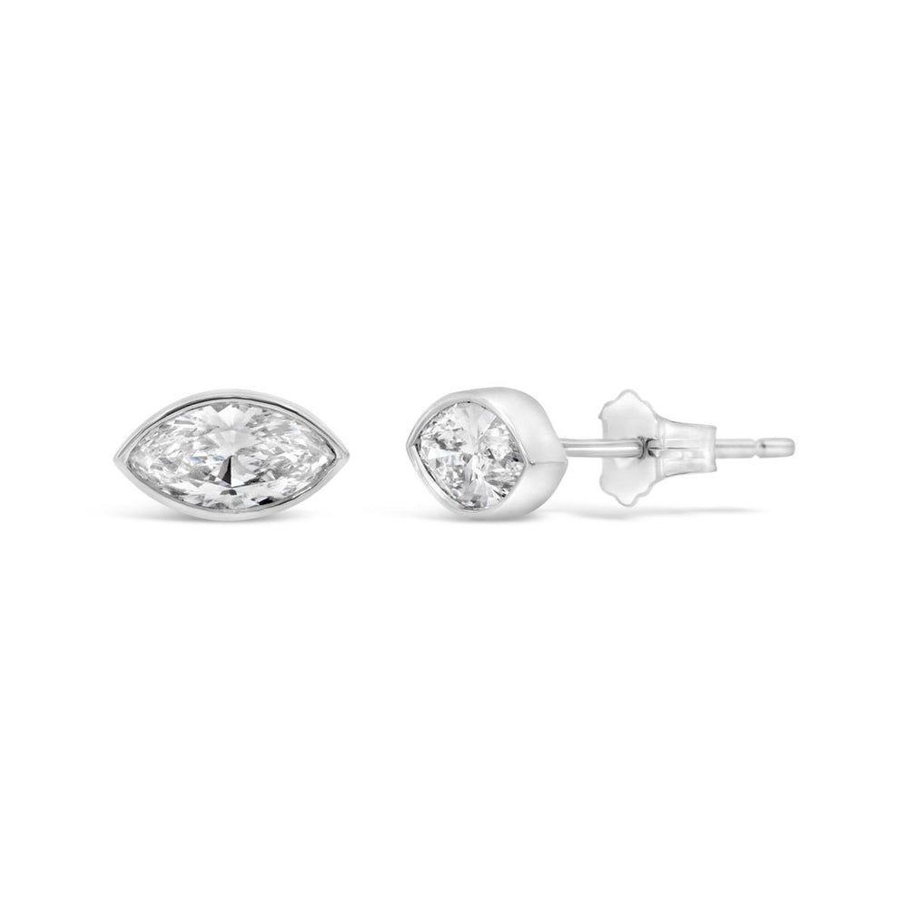 Bezel Set Lab Grown Diamond Stud Earrings - The Diamond Guys