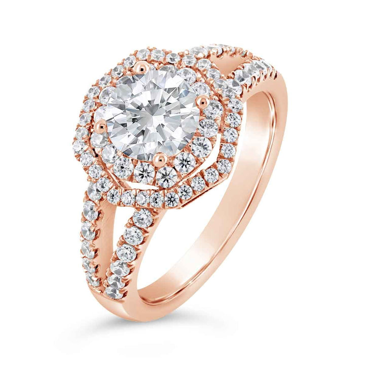 Double Halo Diamond Engagement Ring - The Diamond Guys