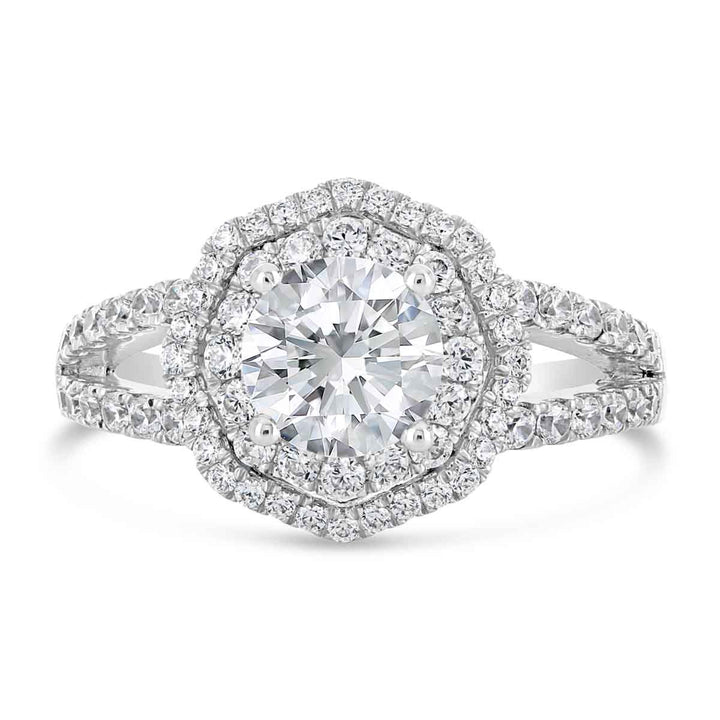 Double Halo Diamond Engagement Ring - The Diamond Guys