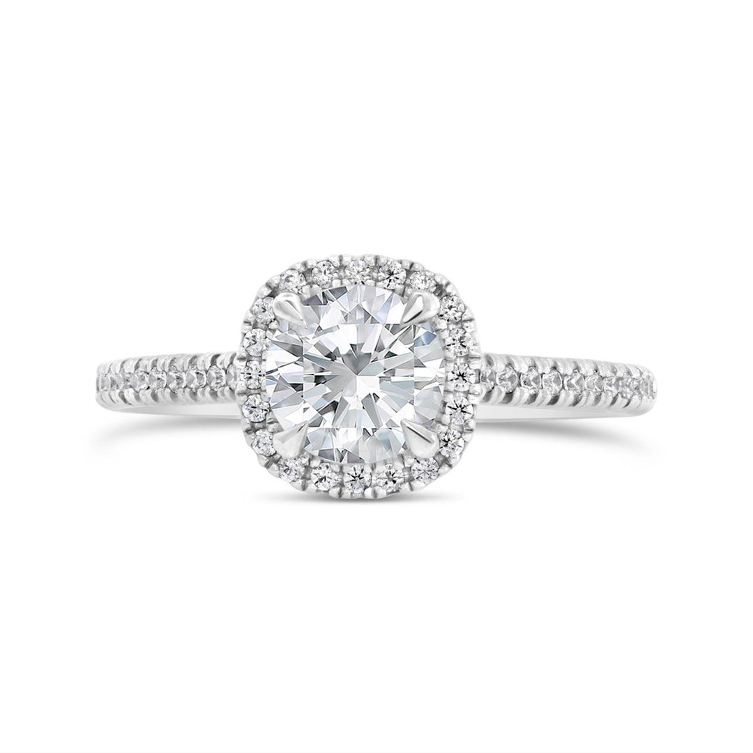Cushion Shape Halo Diamond Engagement Ring - N0038