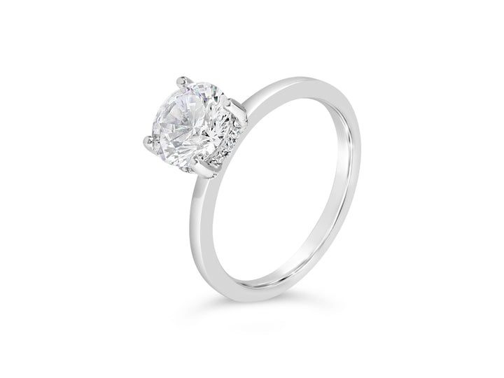 Solitaire Hidden Halo Diamond Engagement Ring - The Diamond Guys