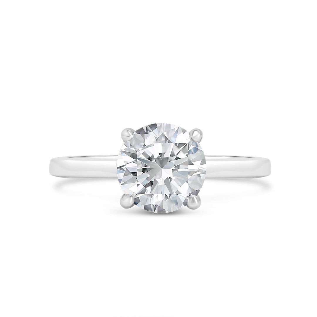 Solitaire Hidden Halo Diamond Engagement Ring - The Diamond Guys