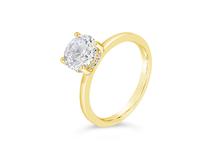 Solitaire Hidden Halo Diamond Engagement Ring - The Diamond Guys