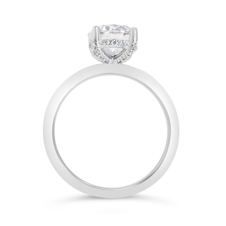 Solitaire Hidden Halo Diamond Engagement Ring - The Diamond Guys