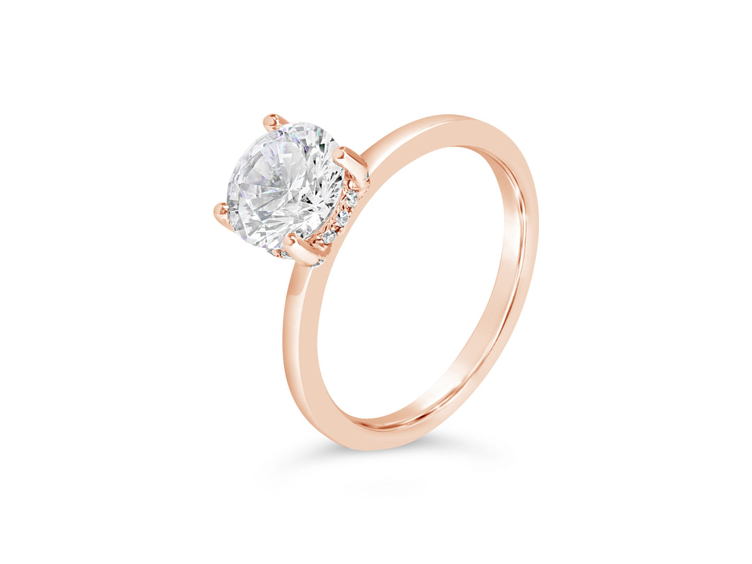 Solitaire Hidden Halo Diamond Engagement Ring - The Diamond Guys
