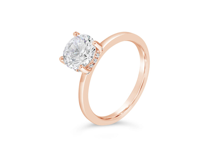 Solitaire Hidden Halo Diamond Engagement Ring - The Diamond Guys