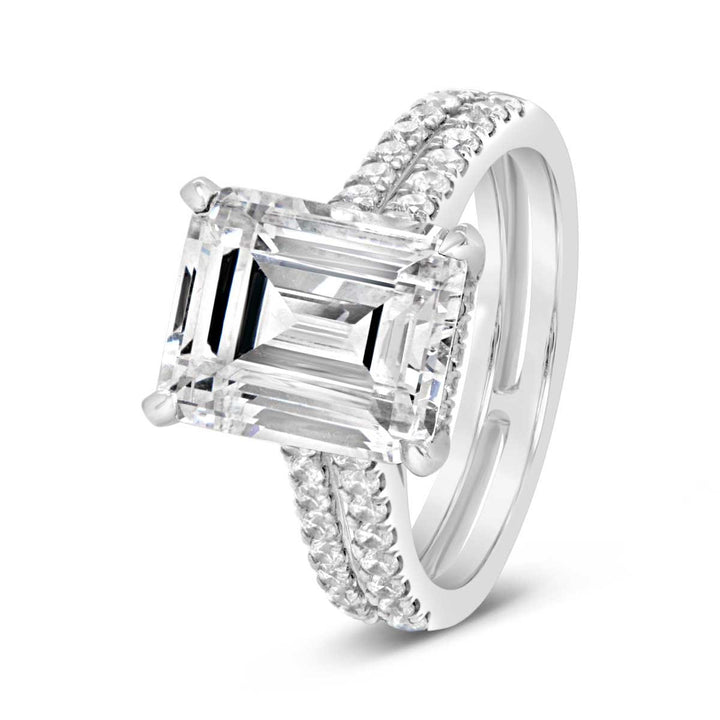 Double Band Diamond Engagement Ring - YJC3525R