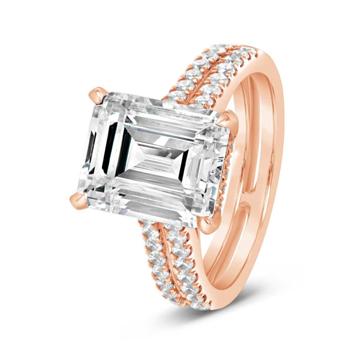 Double Band Diamond Engagement Ring - YJC3525R