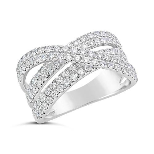Wide Cross Over Diamond Ring - ARD0901