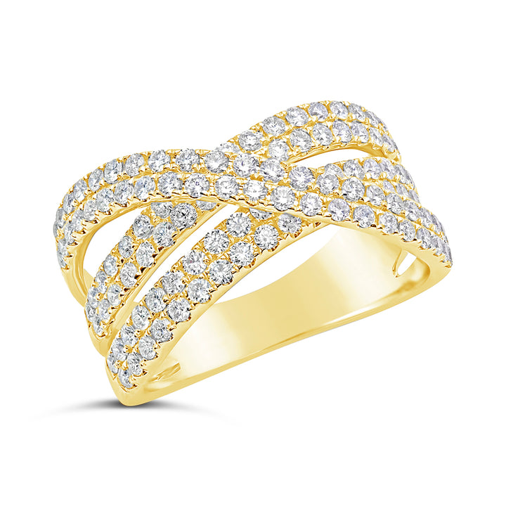 Wide Cross Over Diamond Ring - ARD0901