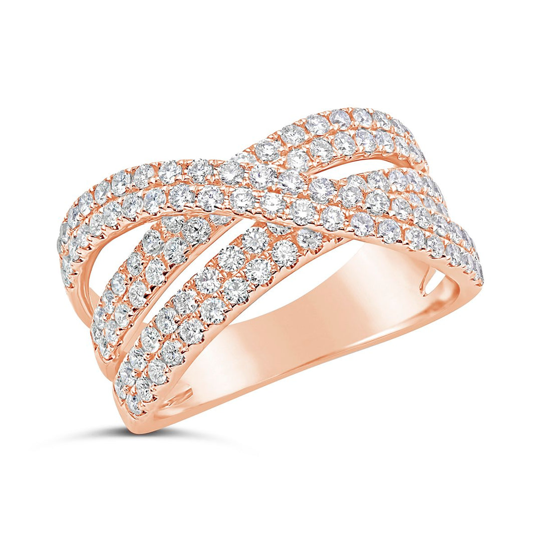 Wide Cross Over Diamond Ring - ARD0901