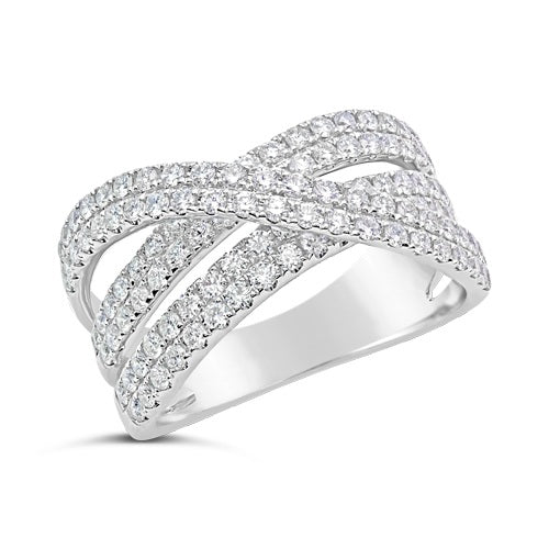Wide Cross Over Diamond Ring - ARD0901