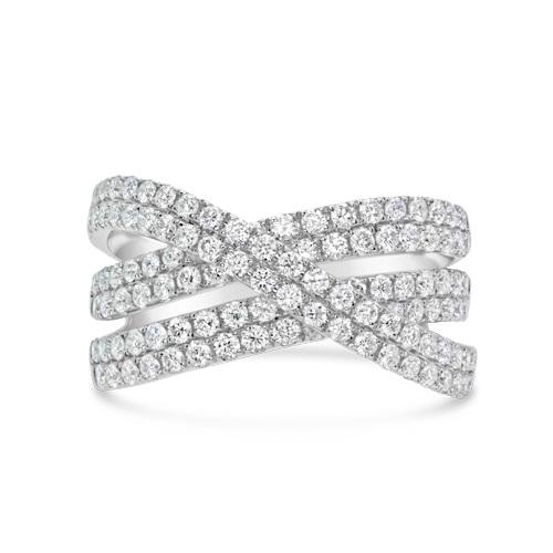 Wide Cross Over Diamond Ring - ARD0901