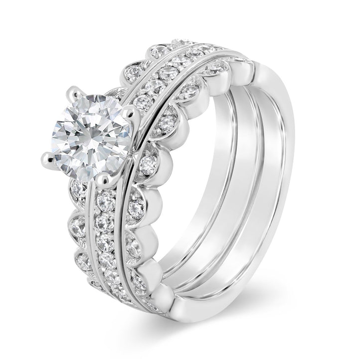 Diamond Engagement Ring and Ring Guard - YJA8756R