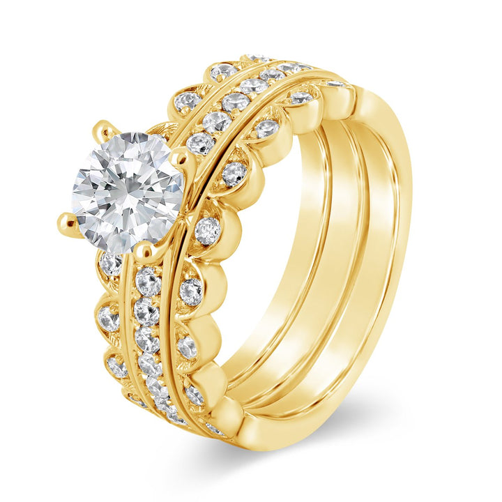 Diamond Engagement Ring and Ring Guard - YJA8756R