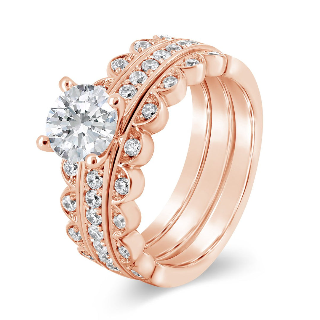 Diamond Engagement Ring and Ring Guard - YJA8756R