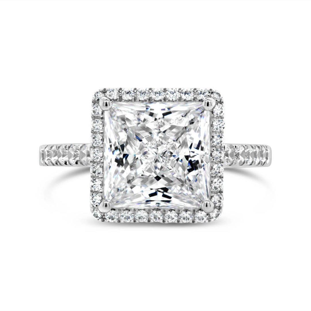 Princess Cut Diamond Halo Engagement Ring