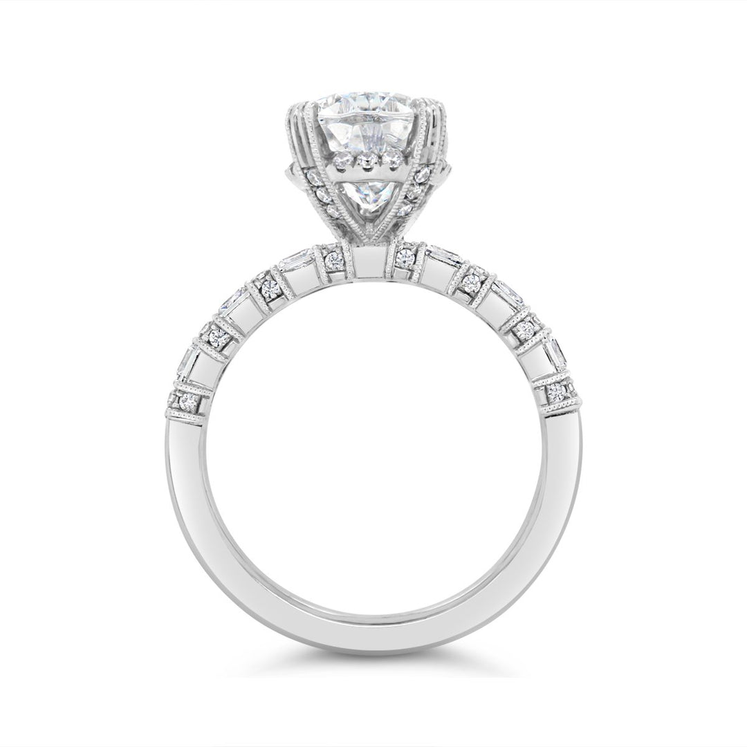 Diamond Engagement Ring with Dropped Hidden Halo - YJM4255R
