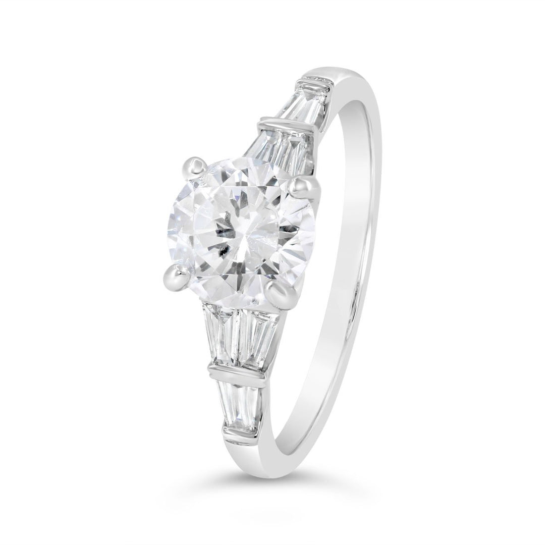 Tapered Baguettes Diamond Engagement Ring - GR2525 - The Diamond Guys
