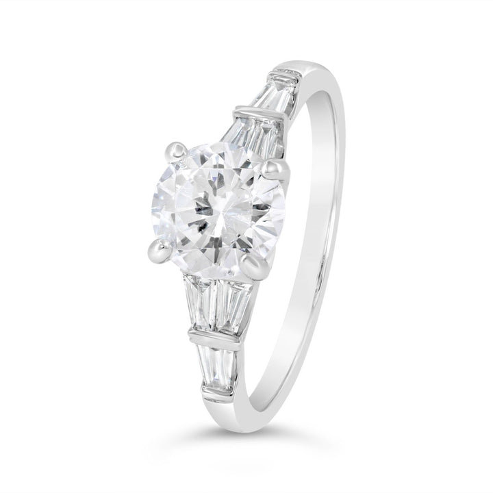 Tapered Baguettes Diamond Engagement Ring - GR2525 - The Diamond Guys