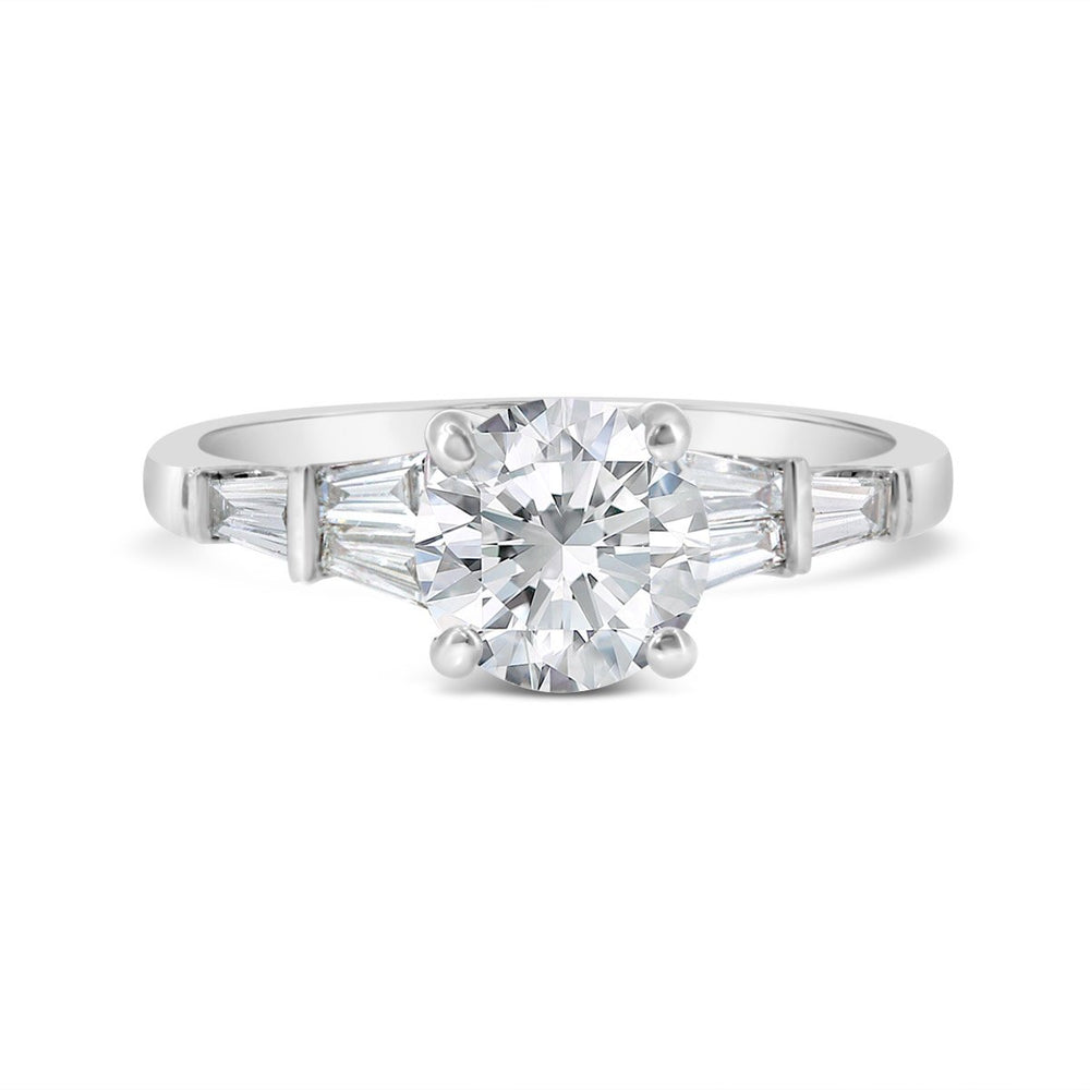 Tapered Baguettes Diamond Engagement Ring - GR2525 - The Diamond Guys