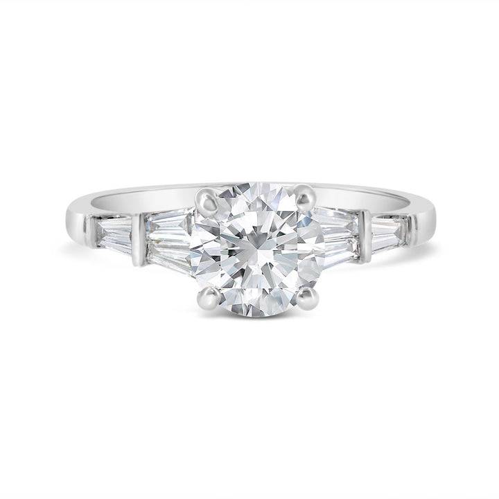 Tapered Baguettes Diamond Engagement Ring - GR2525 - The Diamond Guys