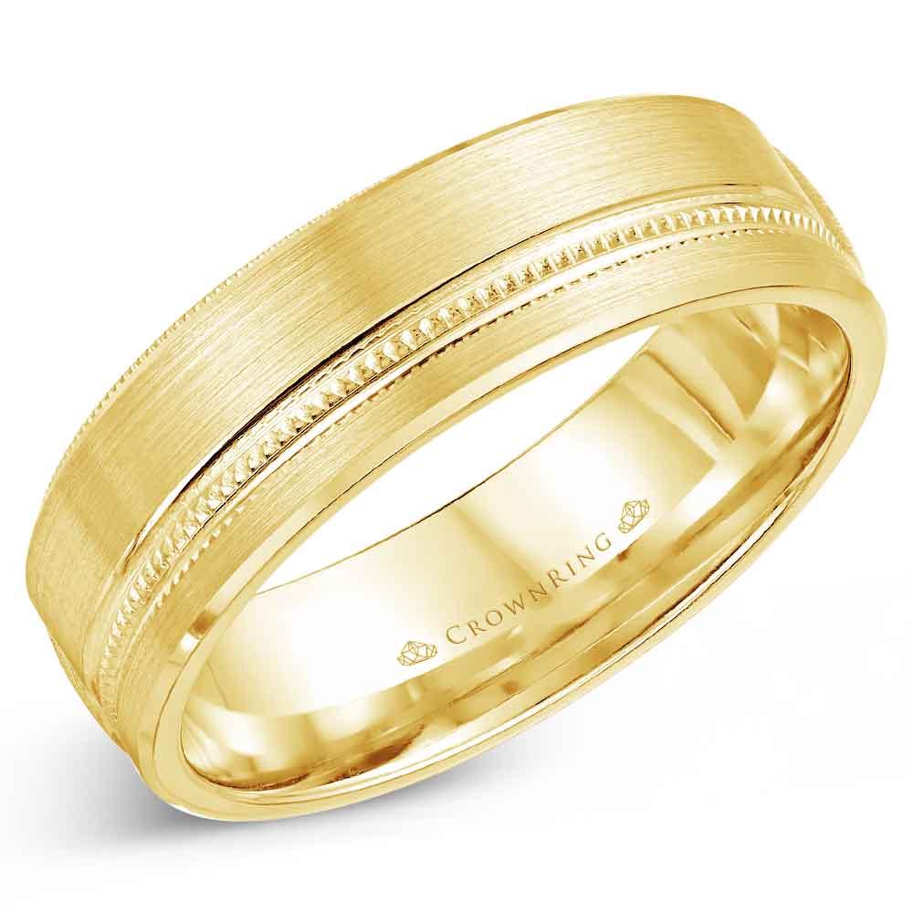 Men's Gold Wedding Band - WB-7919 - The Diamond Guys