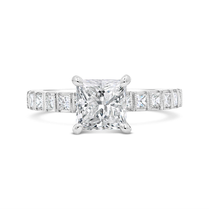 Diamond Engagement Ring with Milgrain Detail - YJC5985R