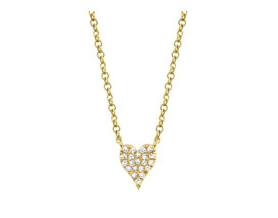 Shy Creation Diamond Pave Heart Necklace - SC55006732